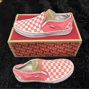 VANS checkerboard pink slip on shoes sneakers women’s 8